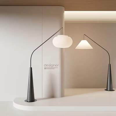 Modern Designer Floor Lamps With Sleek Design In Minimalist Space 3d model