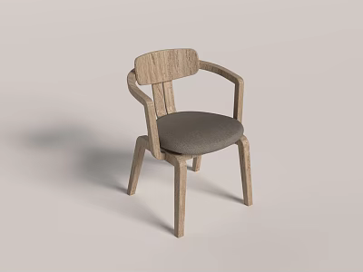 Wooden Kids Chair with Gray Padded Seat Modern and Comfortable Design for Children 3d model