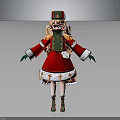 Cute Blonde Character In Red Green Outfit With Gold Accents White Trim And Green Gloves