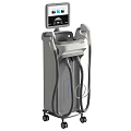 Professional Mobile Medical Device with Display Screen Dual Treatment Handles and Wheels for Clinical Applications