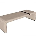 Modern Light Colored Upholstered Footstool With Minimalist Design And Extended Section 3d model