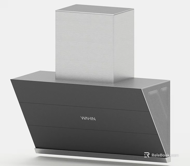NINTAUS Modern Stainless Steel Black Kitchen Range Hood Appliance With Sleek Design 3d model 