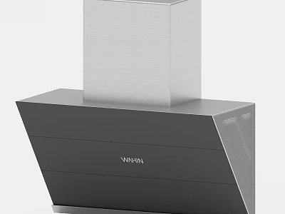 NINTAUS Modern Stainless Steel Black Kitchen Range Hood Appliance With Sleek Design 3d model