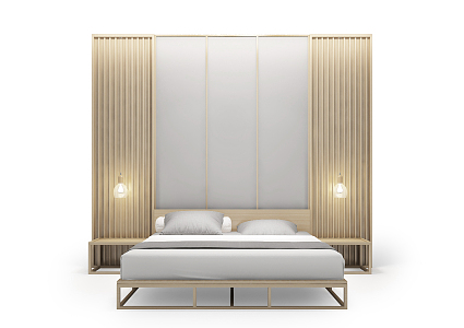 Background double bed 3d model