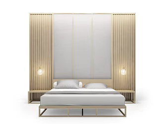 Background double bed 3d model