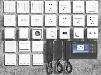 Modern switch socket panel 3d model