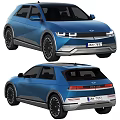 Blue Hyundai IONIQ 5 Exterior Design With Front And Rear Views Sleek Body