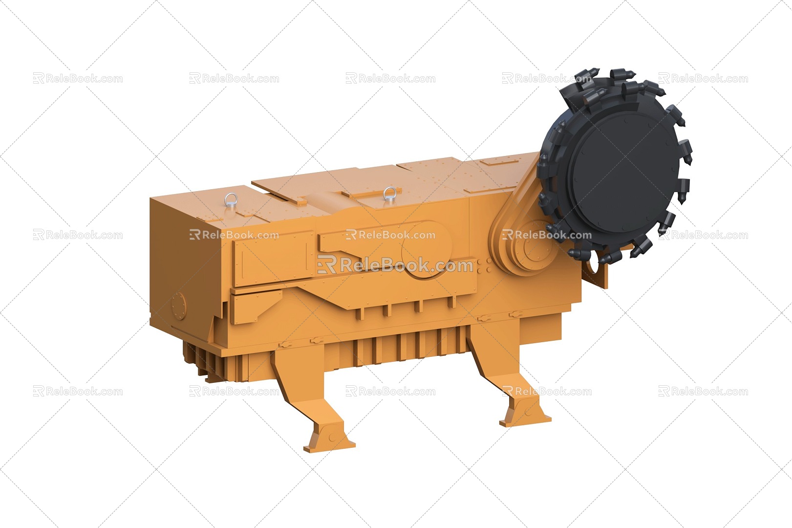 Single drum shearer shearer industrial coal mining equipment 3d model