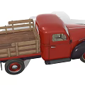 Vintage Red Classic Truck With Wooden Flatbed And Retro Design