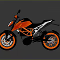 Stylish Modern Motorcycle With Black And Orange Body Sporty Wheels And Reflective Surface