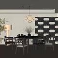 Modern Restaurant Interior With Dining Table Chairs Chandelier Decorative Wall And Natural Light