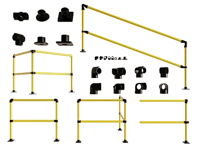 Protective fence construction railing site fence quick release fence 3d model