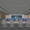 Modern Command Center Meeting Room 3d model
