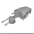 Silver Gray Sci Fi Mechanical Model Featuring Detailed Structure And Multiple Barrels 3d model
