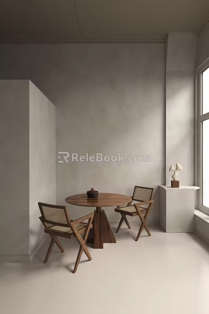 Quiet Table and Chair Combination Leisure Table and Chair 3d model