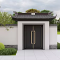 New Chinese Style Gate Head 3d model