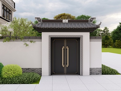 New Chinese Style Gate Head 3d model