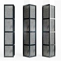 Industrial LOFT Columns Metal Grid Columns Cement Columns 3d model