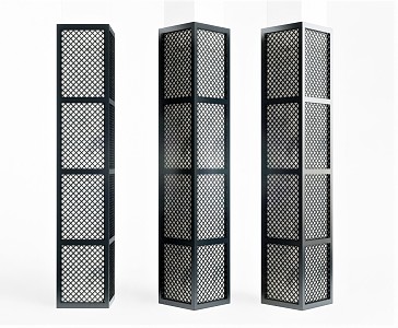 Industrial LOFT Columns Metal Grid Columns Cement Columns 3d model