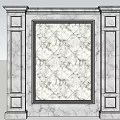 Elegant Sofa Background Wall with Marble Panel Classic Frame and Decorative Details 3d model