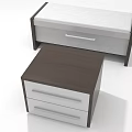 Modern Bedside Nightstand With Dark Wood Top And White Storage Drawers