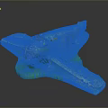 Highly Detailed Green Spacecraft Wreckage Model for Aerospace Research and Exhibition