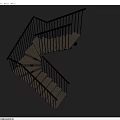 Modern Spiral Staircase Structure Featuring Metal Railings And Dark Steps 3d model