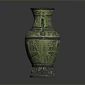 Traditional Bronze Vase Sculpture Carving With Dragon Handles Intricate Patterns And Openwork Base