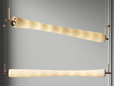 Modern Pendant Chandelier with Wave Pattern Design Golden Metal Frame for Interior Decoration 3d model