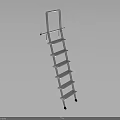 Silver Metal Multi Step Ladder With Handrail Sturdy Design For Indoor Outdoor Use