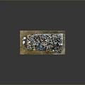 Various Ceramic Sculptures In Different Shapes Sizes Arranged On Textured Display Platform With Earth Tones