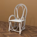 Green Curved Design Dining Chair Against Brown Wall With Herringbone Wood Floor