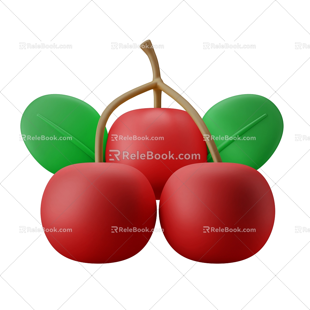 Cherry Cartoon Cherry Fruit 3d model