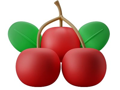 Cherry Cartoon Cherry Fruit 3d model