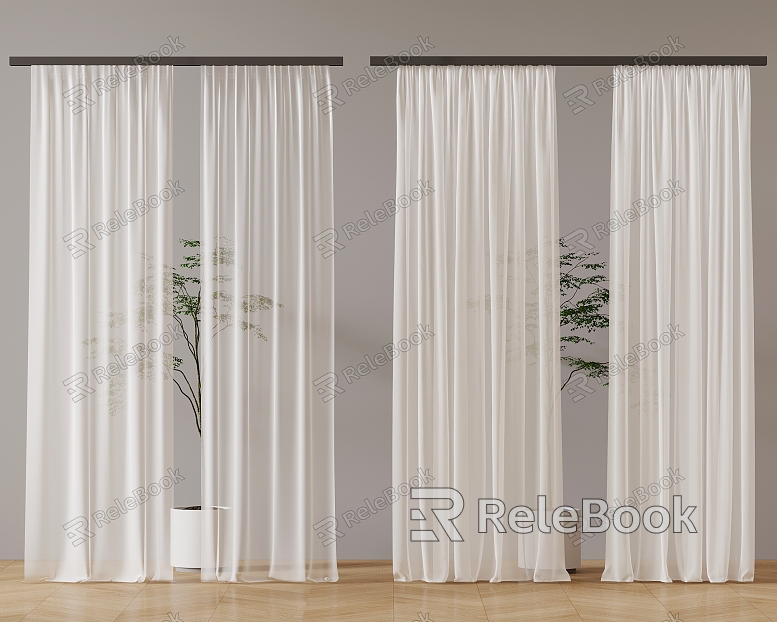 modern curtain transparent gauze curtain model