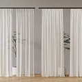 White Curtains For Home Interior With Sheer And Thick Styles Potted Plant Wooden Floor