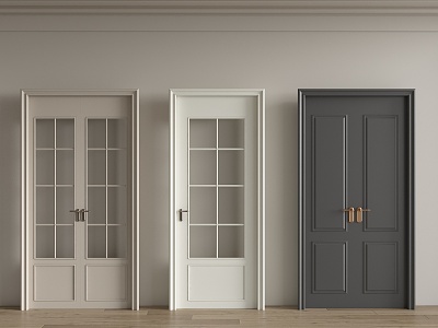 French double door 3d model