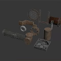 Industrial Machinery Equipment Components Including Metal Pipes Grille Fan And Rings