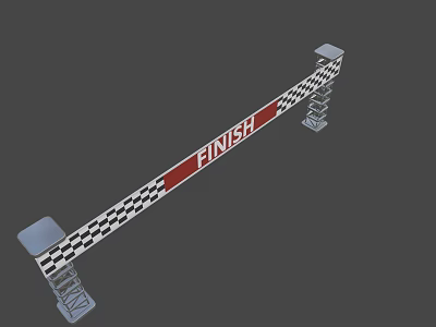 Finish Line Structure With Black And White Checkered Pattern And FINISH Text 3d model