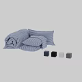 Blue and White Striped and Gray Folded Towels for Home Bathroom Use