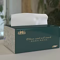 Stacked Green Decorative Tissue Boxes With Natural Plants In Home Setting