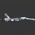 Russian Fighter Jet Model with Blue and White Camouflage Detailed Design and Star Emblem