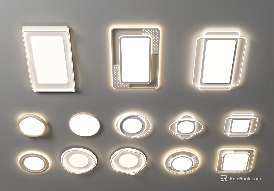 Modern Ceiling Lights With Various Designs And Different Shapes For Home 3d model 