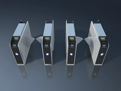 Modern Automatic Swing Doors With Digital Display And Sensor Technology For Commercial Areas 3d model