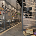 Industrial LOFT Milk Tea Shop Cafe 3d model