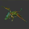 Colorful Dragon Game Movie Character With Orange Blue Wings And Dynamic Fantasy Design