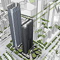 Modern Office Building Complex in Urban Skyline with Contemporary Architectural Design