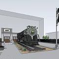 Modern Station Square Train Show Point 3d model
