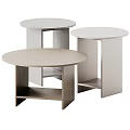 Modern Round Coffee Tables with Neutral Tones and Minimalist Shelf Design for Home Living Room Decor