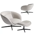 Modern Light Gray Accent Chair With Ottoman And Black Metal Base